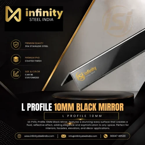 L Profile 10mm Black Mirror