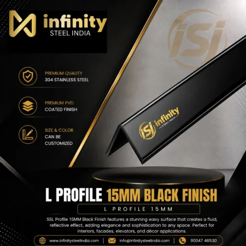 L Profile 15mm Black Finish