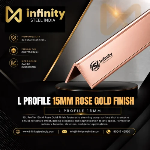 L Profile 15mm Rose Gold Finish