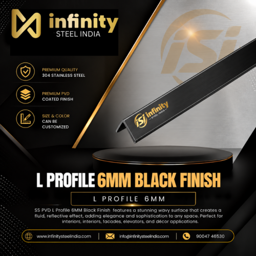 L Profile 6mm Black Finish