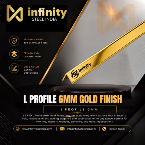 L Profile 6mm Gold Finish