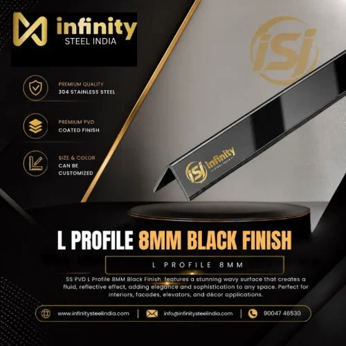 L Profile 8mm Black Finish