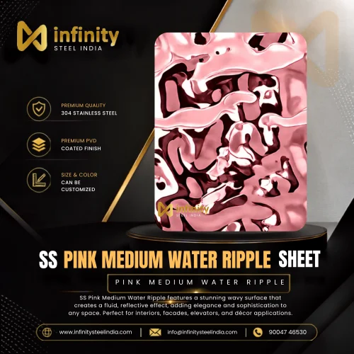 PVD pink Water Ripple Finish