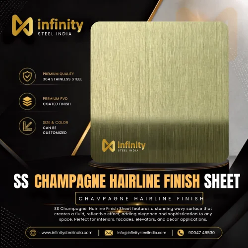 SS Champagne hairline finish sheet