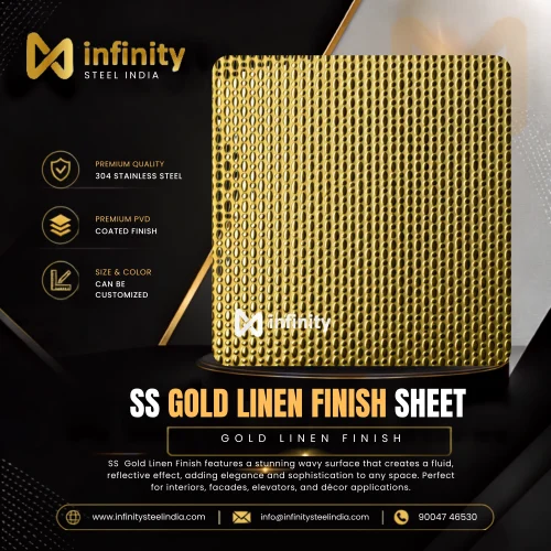 SS Gold Linen Finish Sheet