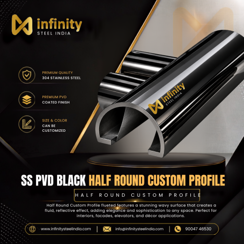SS PVD Black Half Round Custom Profile
