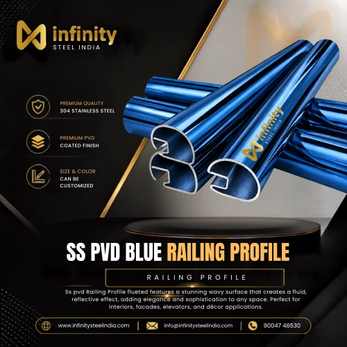 SS PVD Blue Railing Profile