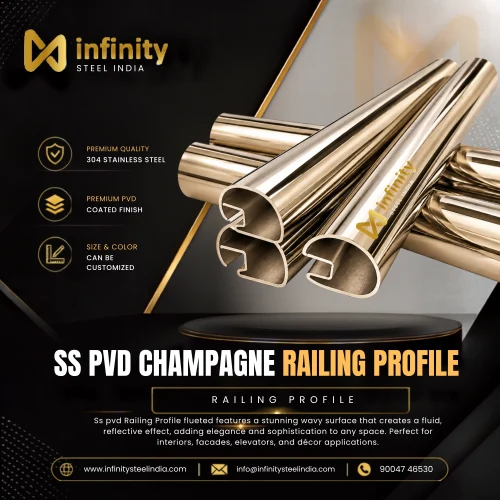 SS PVD Champagne Railing Profile