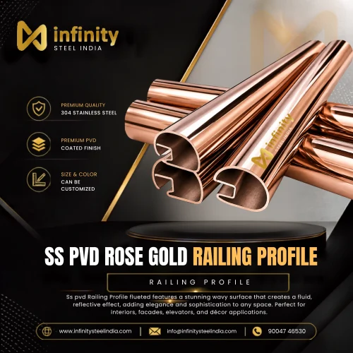 SS PVD Rose Gold Railing Profile