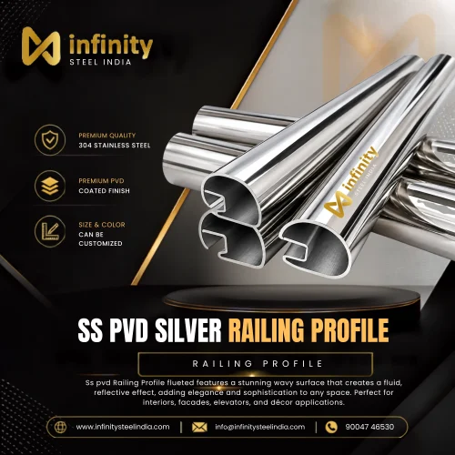 SS PVD Silver Railing Profile
