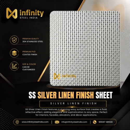 SS Silver Linen Finish Sheet