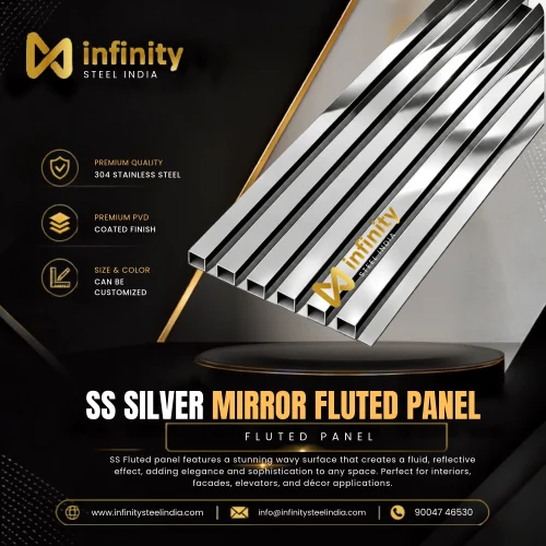 SS Silver Mirror Fluted panel