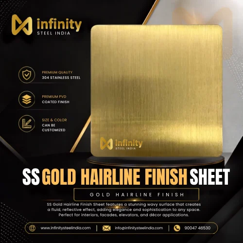 SS gold hairline finish sheet