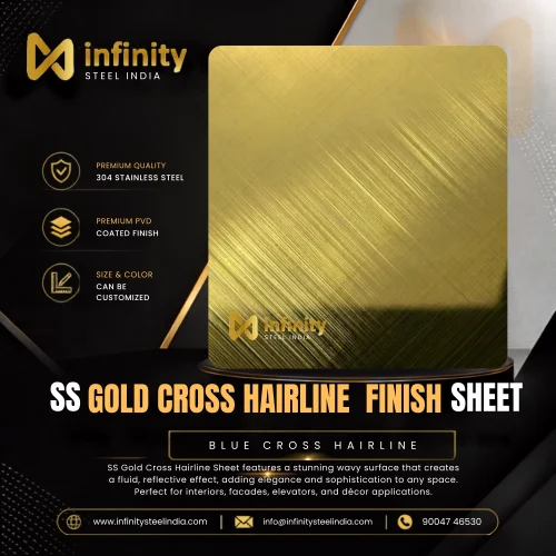 SS gold hairline finish sheet