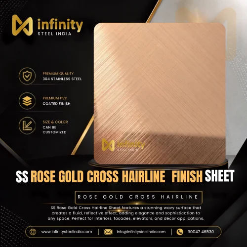 SS rose gold hairline finish sheet