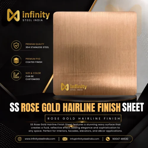 SS rose gols hairline finish sheet