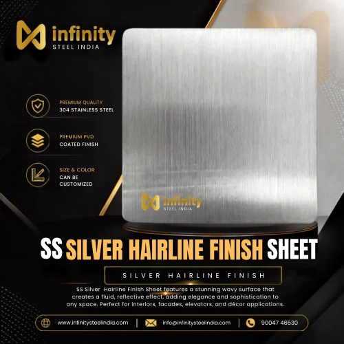 SS silver hairline finish sheet