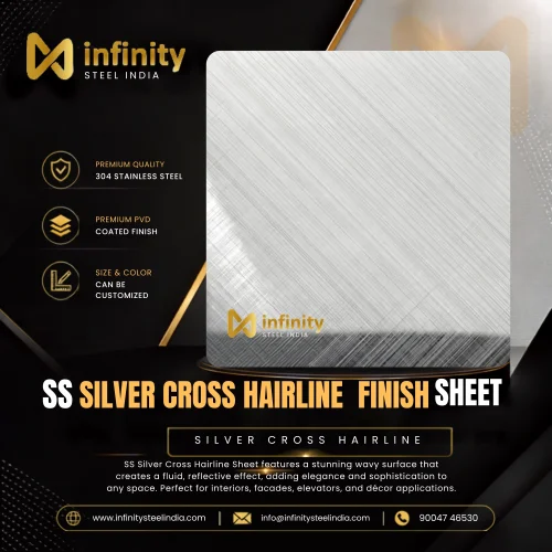 SS silver hairline finish sheet