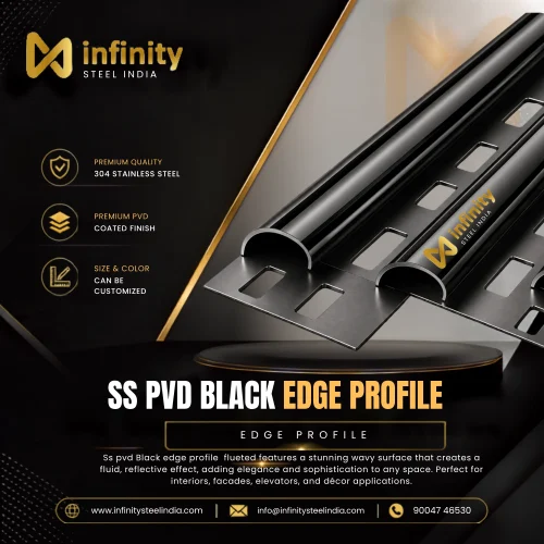SS PVD Silver Railing Profile, SS PVD Silver Railing Profile Manufacturers, SS PVD Gold Railing Profile Suppliers- Infinity Steel India