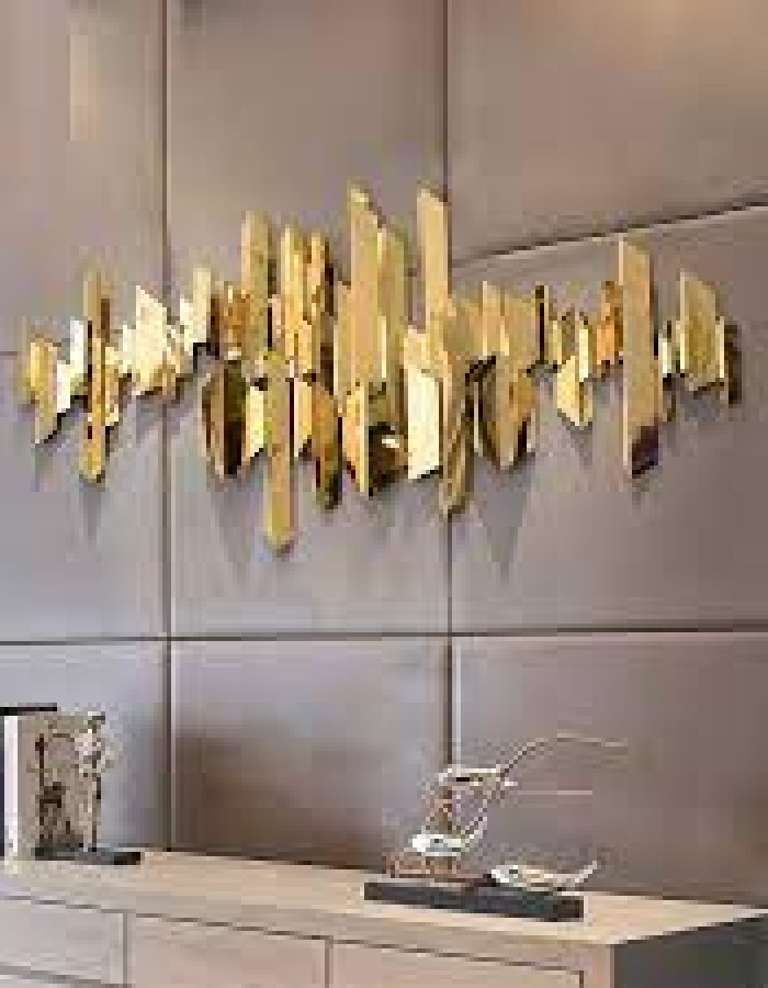Stainless Steel Gold Coated Wall Art1