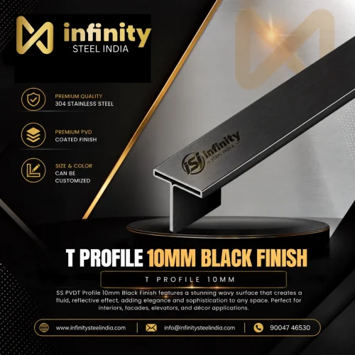 T Profile 10mm Black Finish