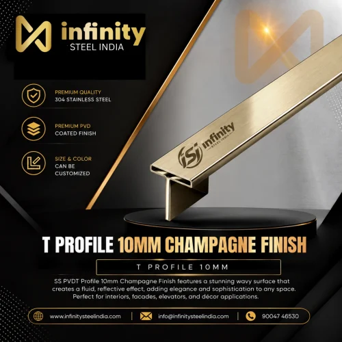 T Profile 10mm Champagne Finish