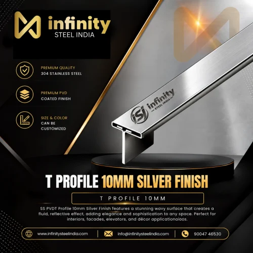 T Profile 10mm Silver Finish