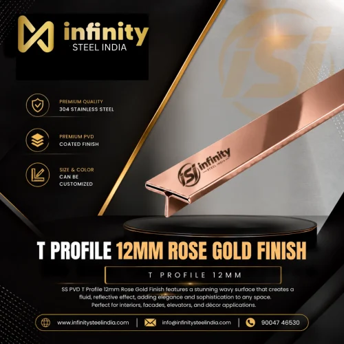 T Profile 12mm Rose Gold Finish
