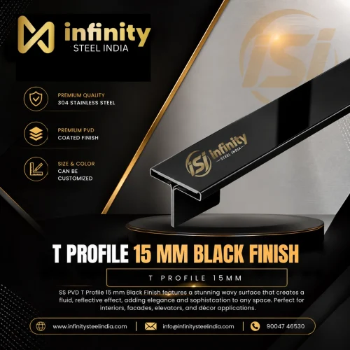 T Profile 15mm Black Finish