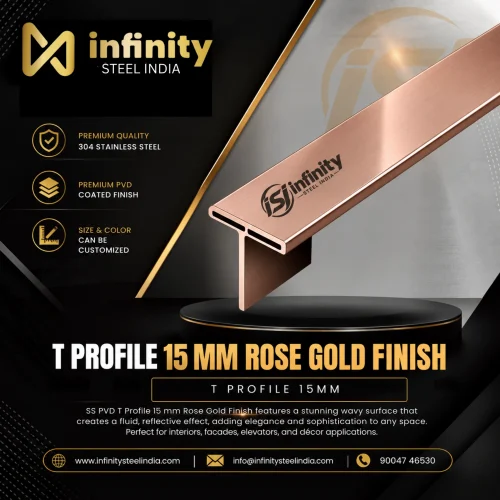 T Profile 15mm Rose Gold Finish