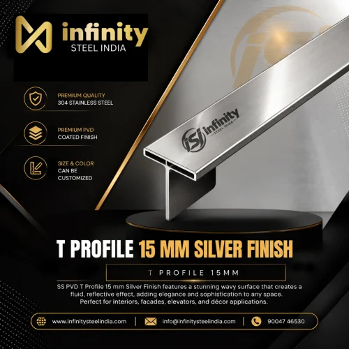 T Profile 15mm Silver Finish