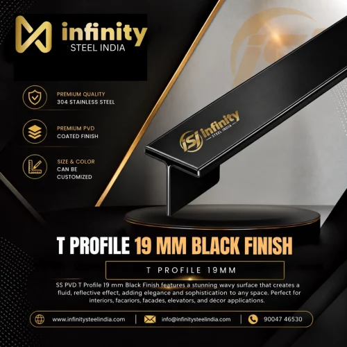 T Profile 19mm Black Finish