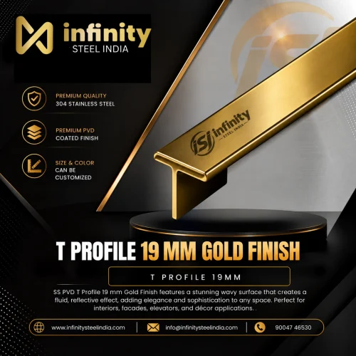 T Profile 19mm Gold Finish
