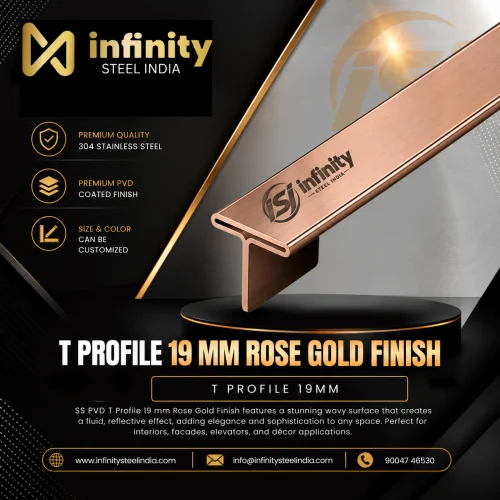 T Profile 19mm Rose Gold Finish