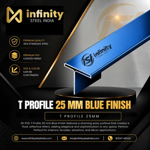 T Profile 25mm Blue Finish
