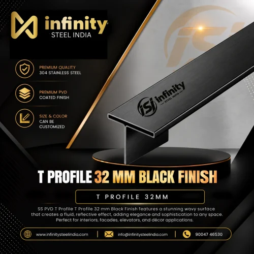 T Profile 32mm Black Finish