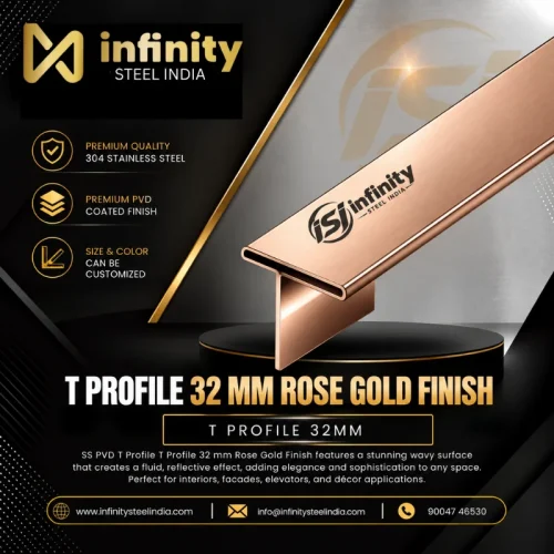 T Profile 32mm Rose Gold Finish
