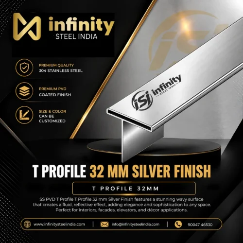 T Profile 32mm Silver Finish