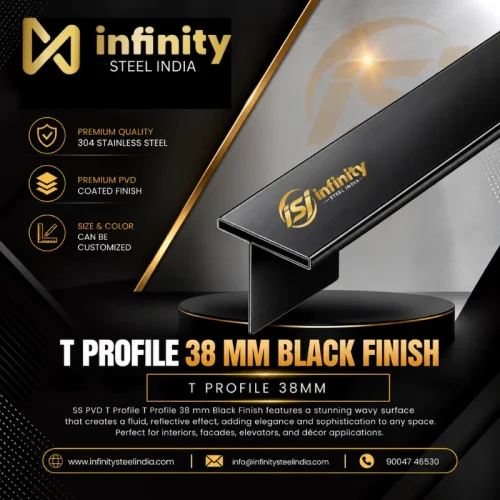T Profile 38mm Black Finish