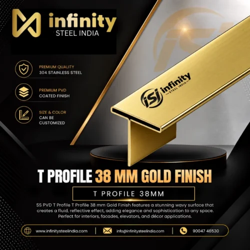 T Profile 38mm Gold Finish