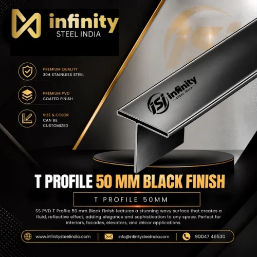 T Profile 50mm Black Finish