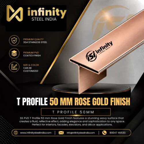 T Profile 50mm Rose Gold Finish