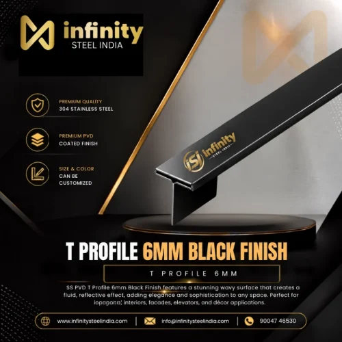 T Profile 6mm Black Finish