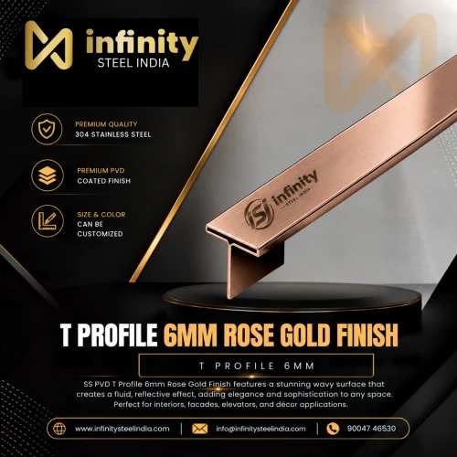 T Profile 6mm Rose Gold Finish