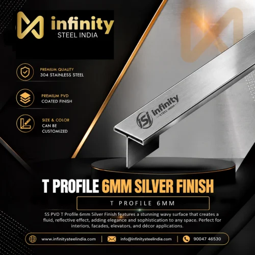 T Profile 6mm Silver Finish