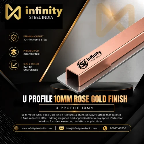 U Profile 10mm Rose Gold Finish