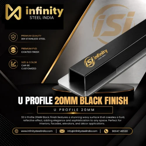 U Profile 20mm Black Finish