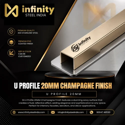 U Profile 20mm Champagne Finish