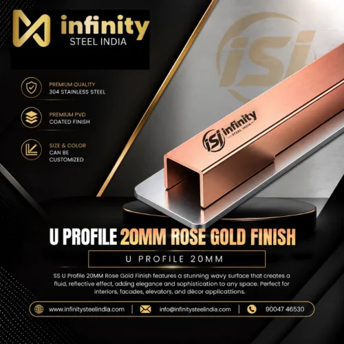 U Profile 20mm Rose Gold Finish