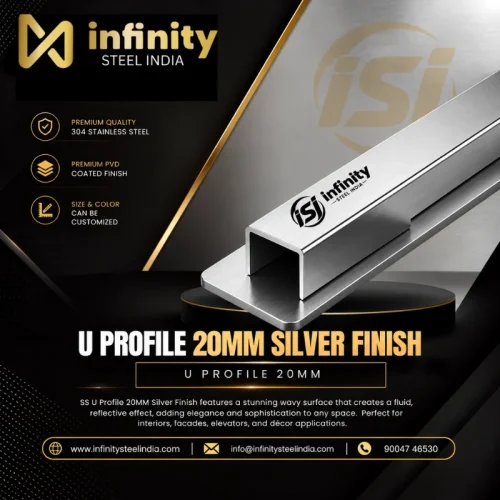 U Profile 20mm Silver Finish